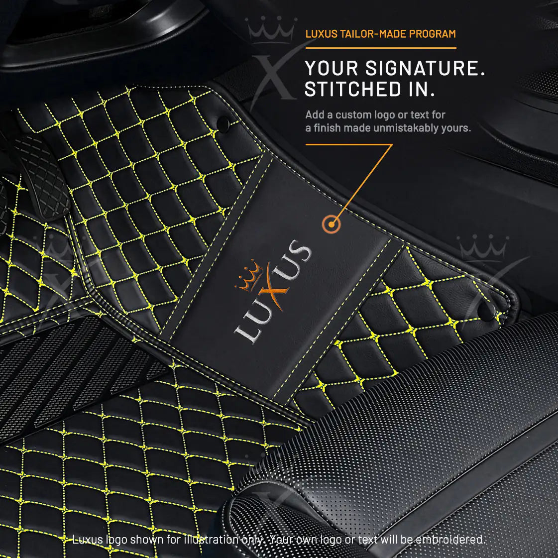 Luxus Car Mats™ - Luxe automattenset met zwarte en gele stiksels