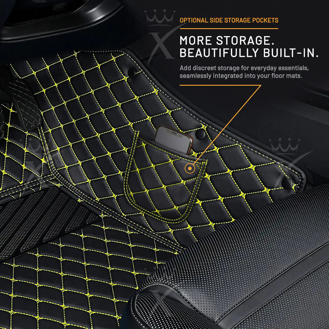 Luxus Car Mats™ - Luxe automattenset met zwarte en gele stiksels