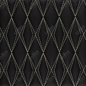 Twin-Diamond Black & Beige Stitching Luxury Car Mats Set