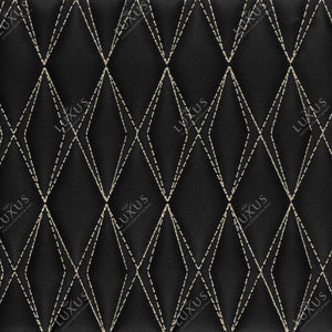 Black & Beige Stitching Twin-Diamond Luxury Boot/Trunk Mat