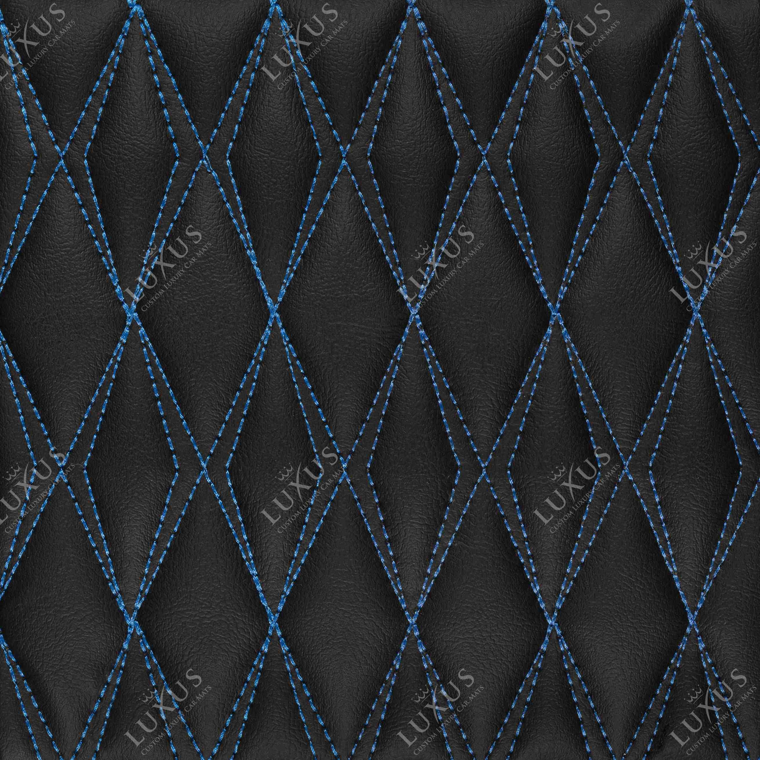 Black & Blue Stitching Twin-Diamond Luxury Boot/Trunk Mat