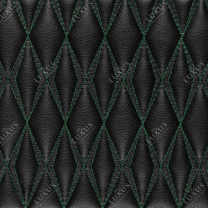 Twin-Diamond Black & Green Stitching Luxury Car Mats Set