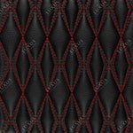 Twin-Diamond Black & Red Stitching Luxury Car Mats Set