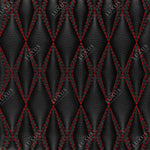 Black & Red Stitching Twin-Diamond Luxury Boot/Trunk Mat