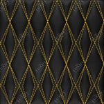 Black & Yellow Stitching Twin-Diamond Luxury Boot/Trunk Mat