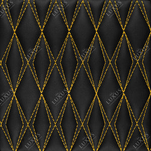 Black & Yellow Stitching Twin-Diamond Luxury Boot/Trunk Mat