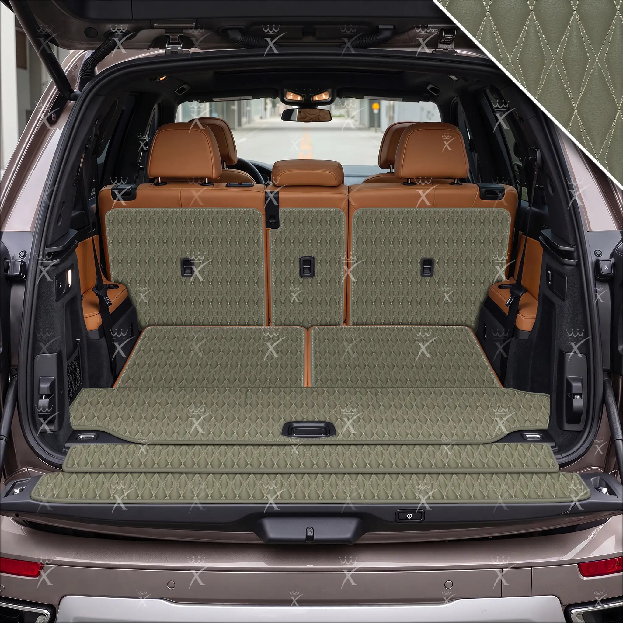 Luxus Twin-Diamond XtendFit Series Trunk Mat | Brownish Gray