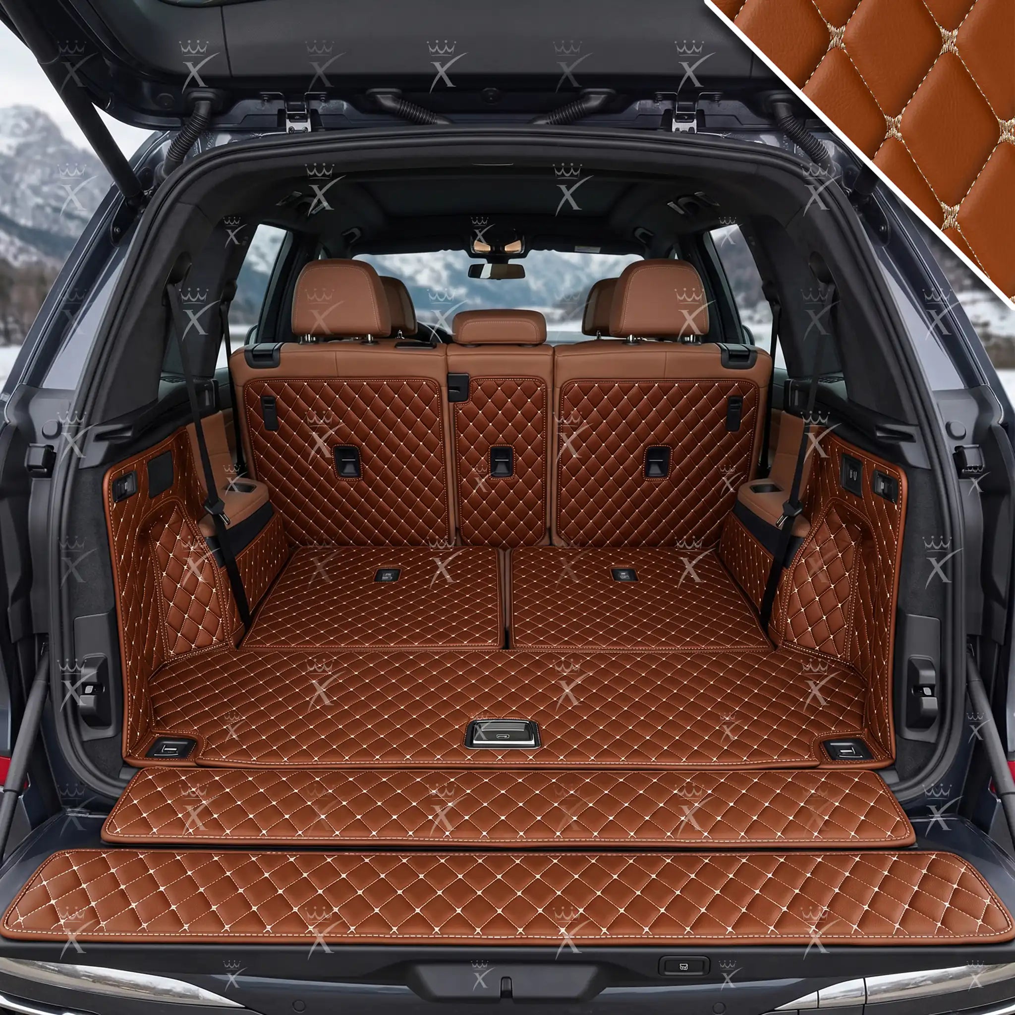 Luxus Diamond 360Fit Series Trunk Mat | Caramel Brown