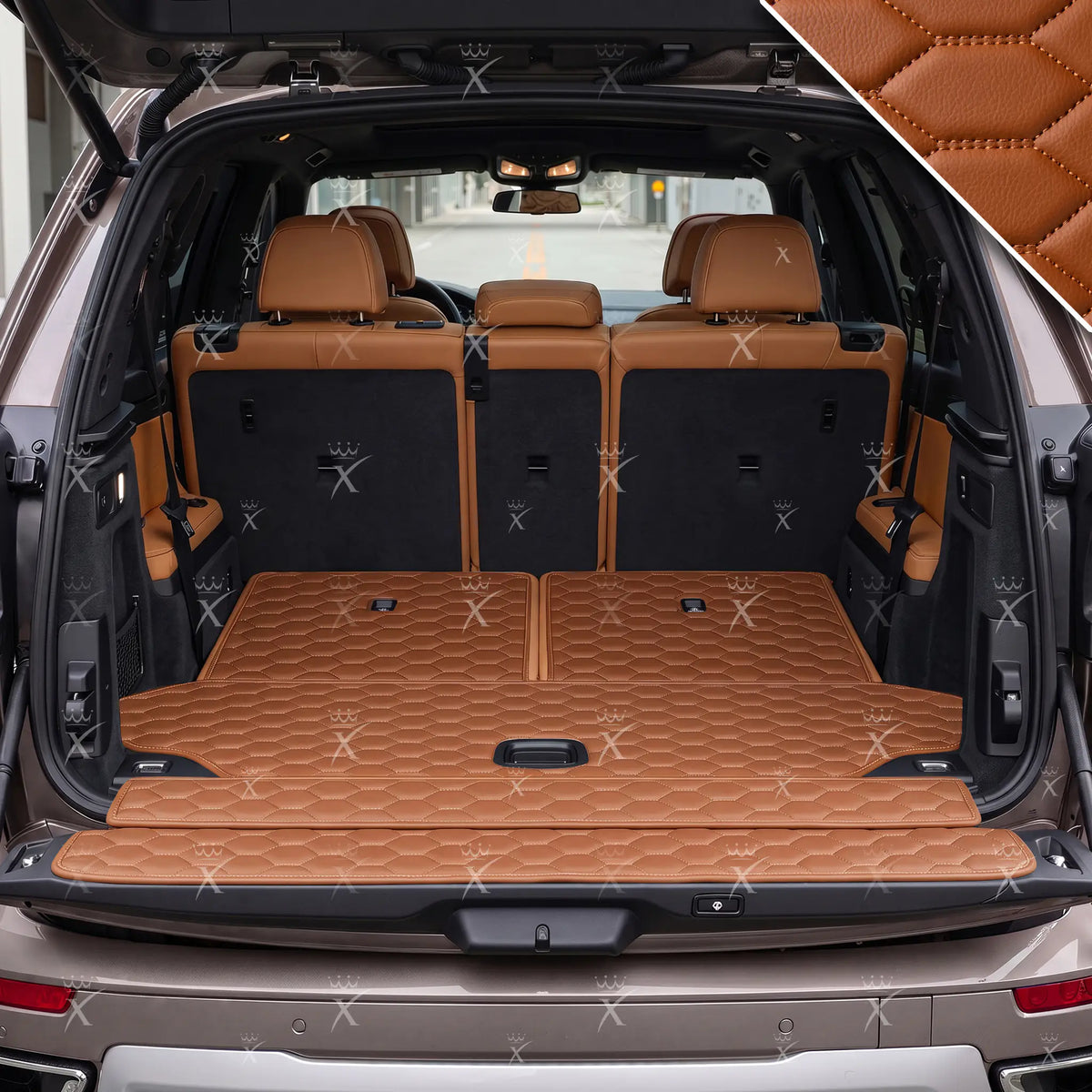 Luxus Honeycomb BaseFit Series Trunk Mat | Caramel Brown