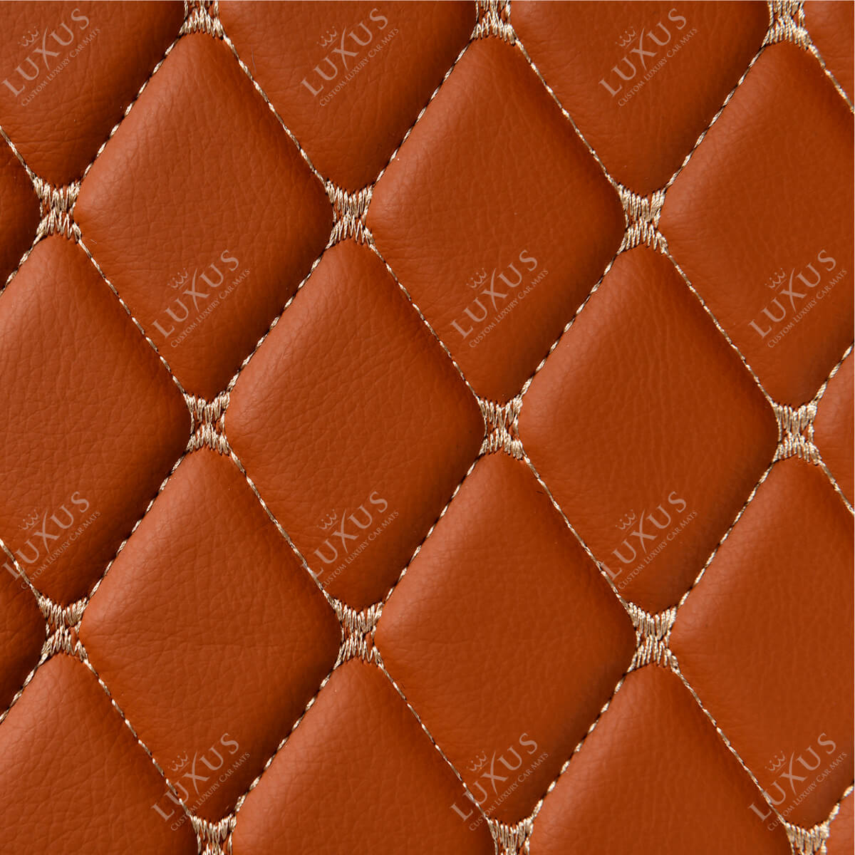 Luxus Car Mats™ - Karamellbrun luksusskinnstøvel/bagasjematte