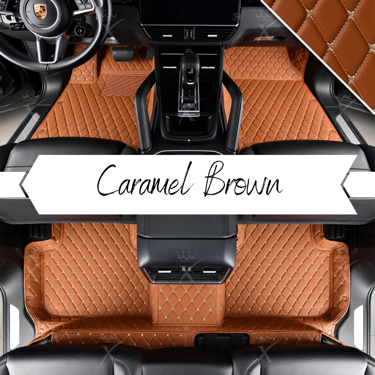 Luxus Premium Diamond Custom Car Mats Set | Chocolate Brown