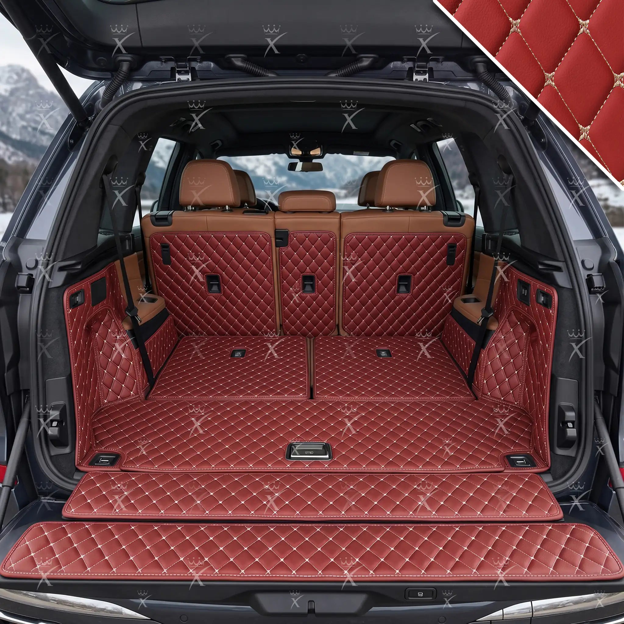 Luxus Diamond 360Fit Series Trunk Mat | Cherry Red