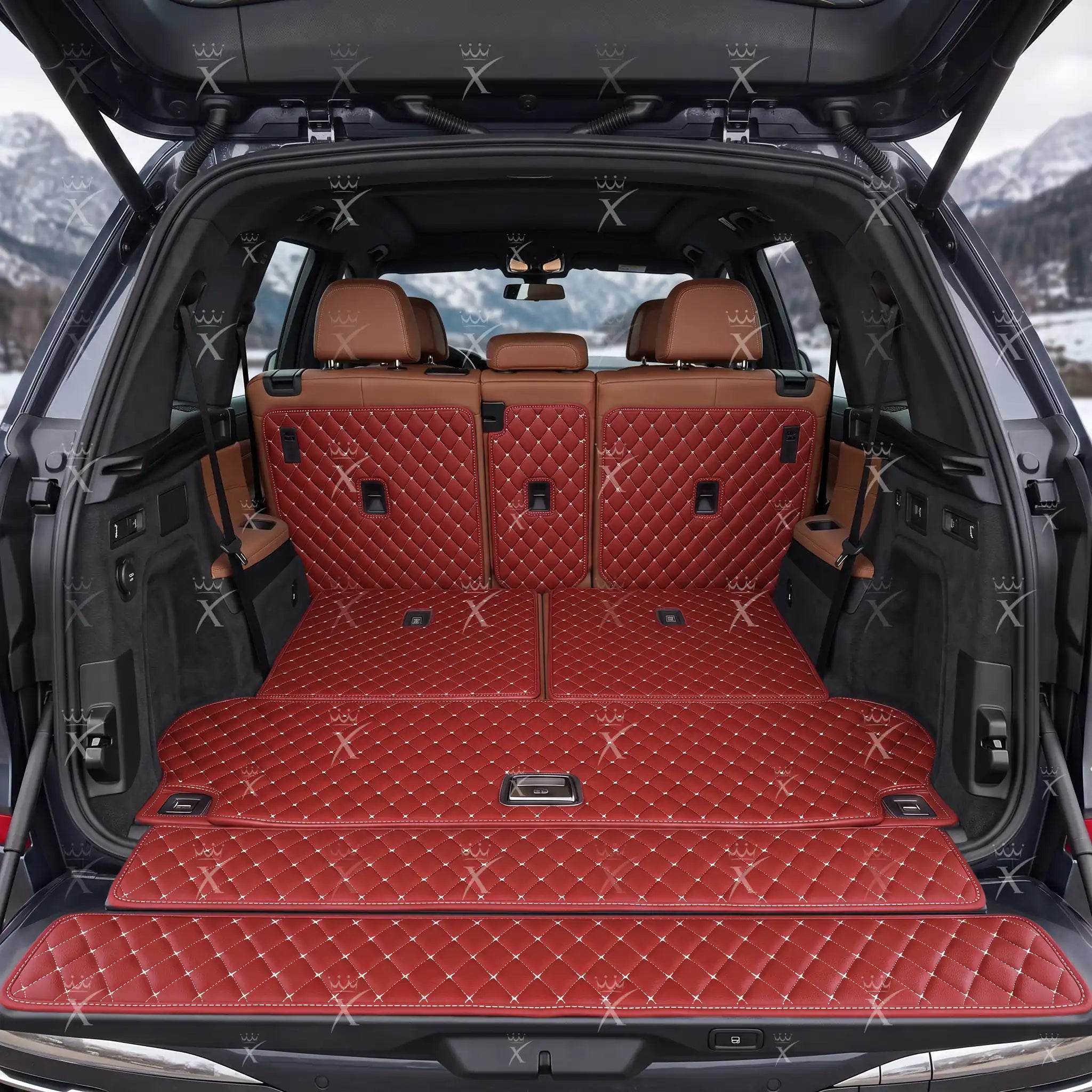 Luxus Diamond XtendFit Series Trunk Mat | Cherry Red