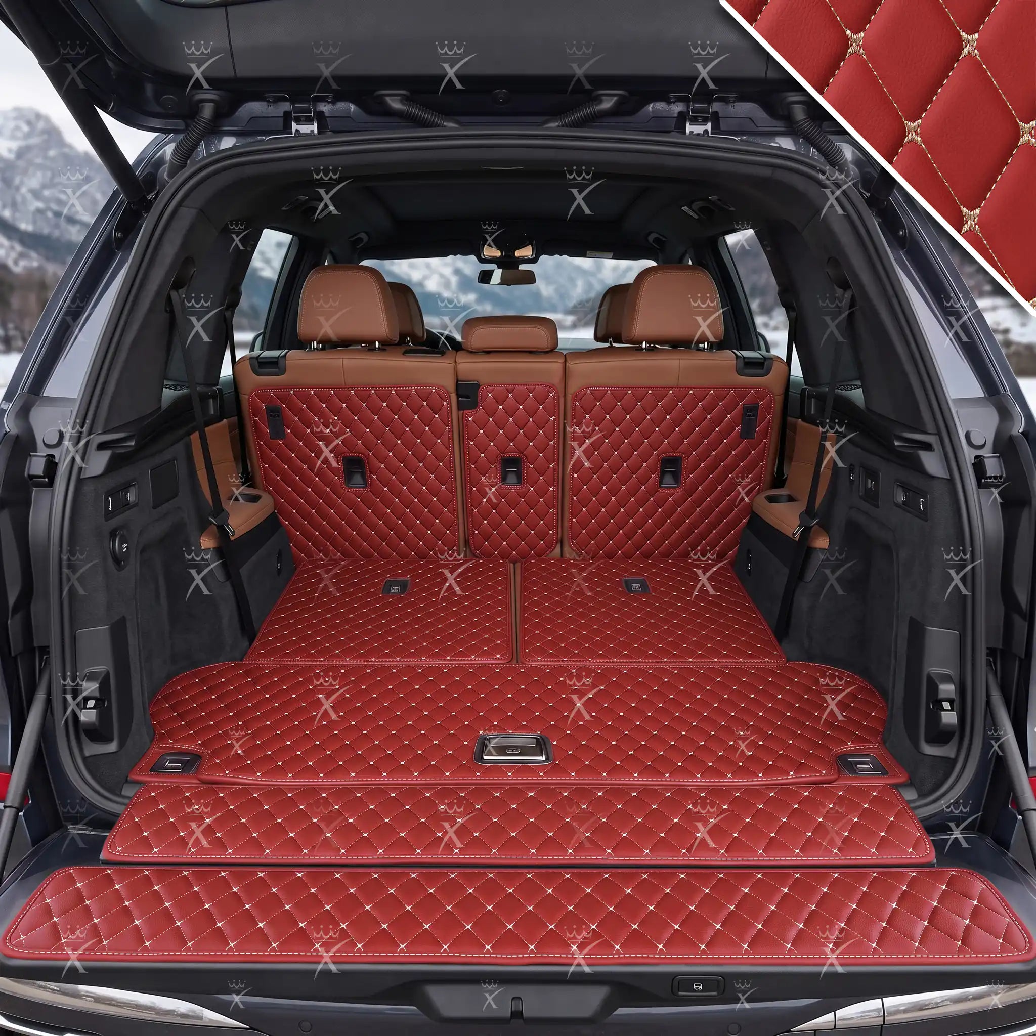 Luxus Diamond XtendFit Series Trunk Mat | Cherry Red
