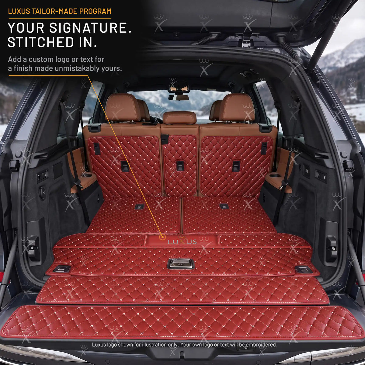 Luxus Diamond XtendFit Series Trunk Mat | Cherry Red