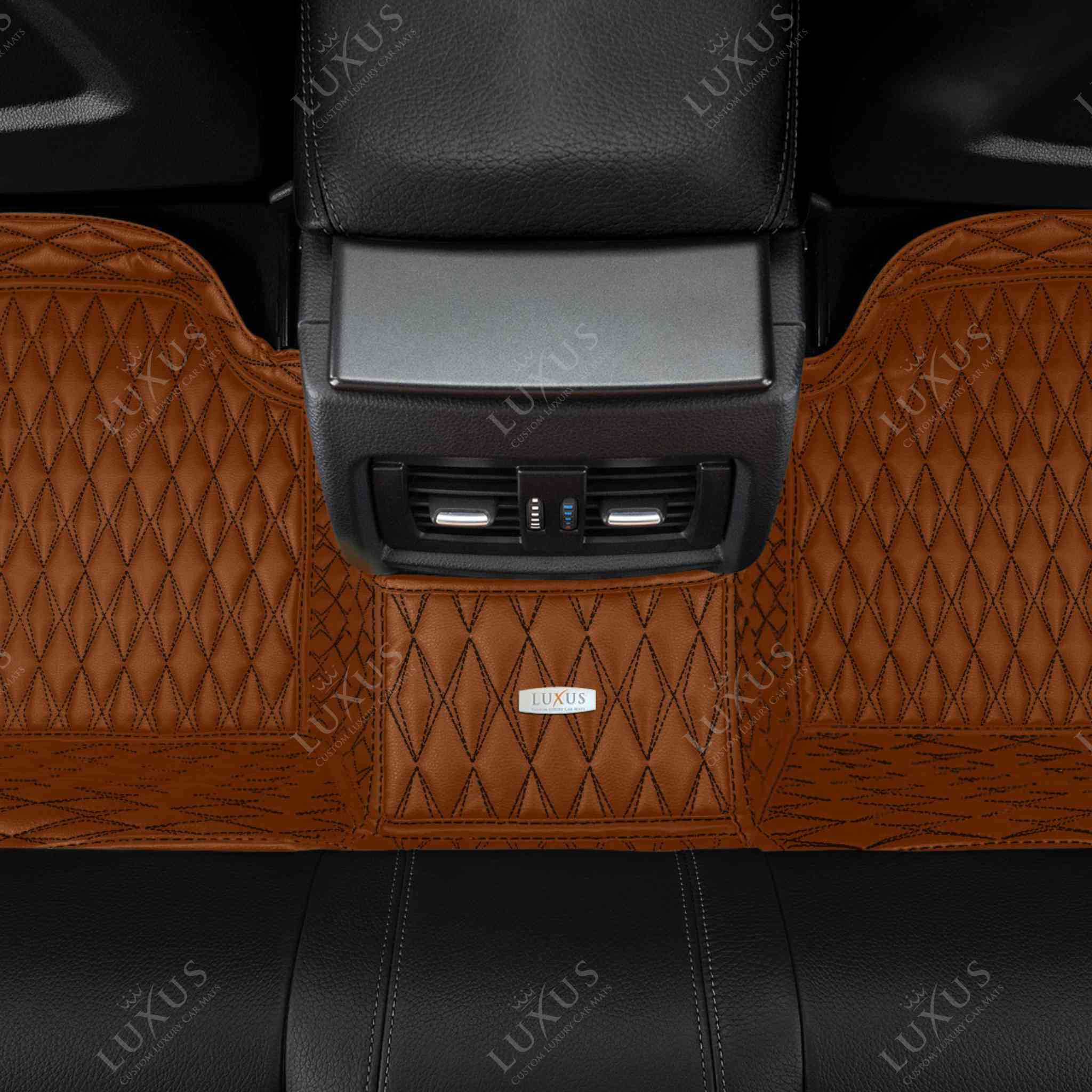 Twin-Diamond Chocolate Brown Luxury Car Mats Set