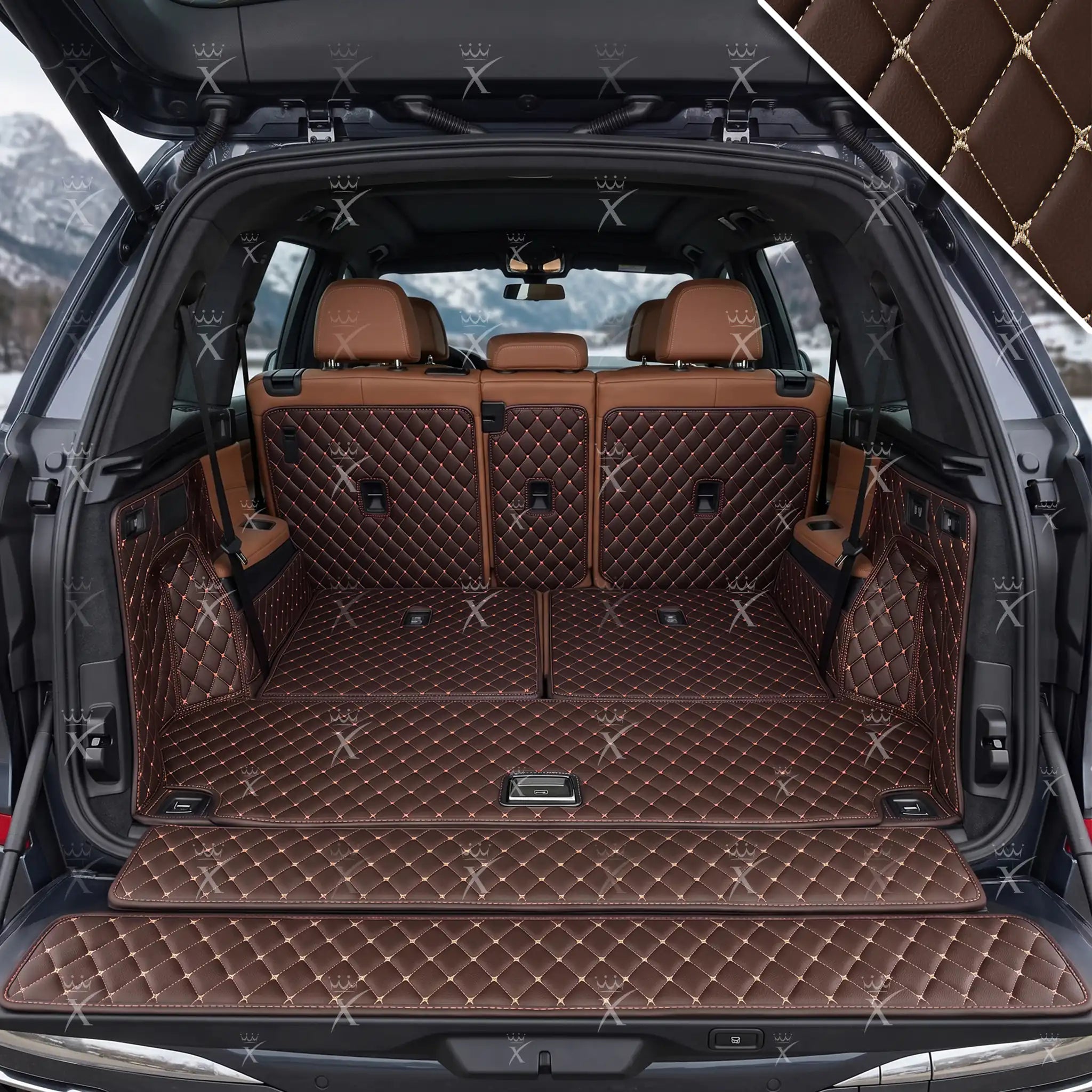 Luxus Diamond 360Fit Series Trunk Mat | Chocolate Brown