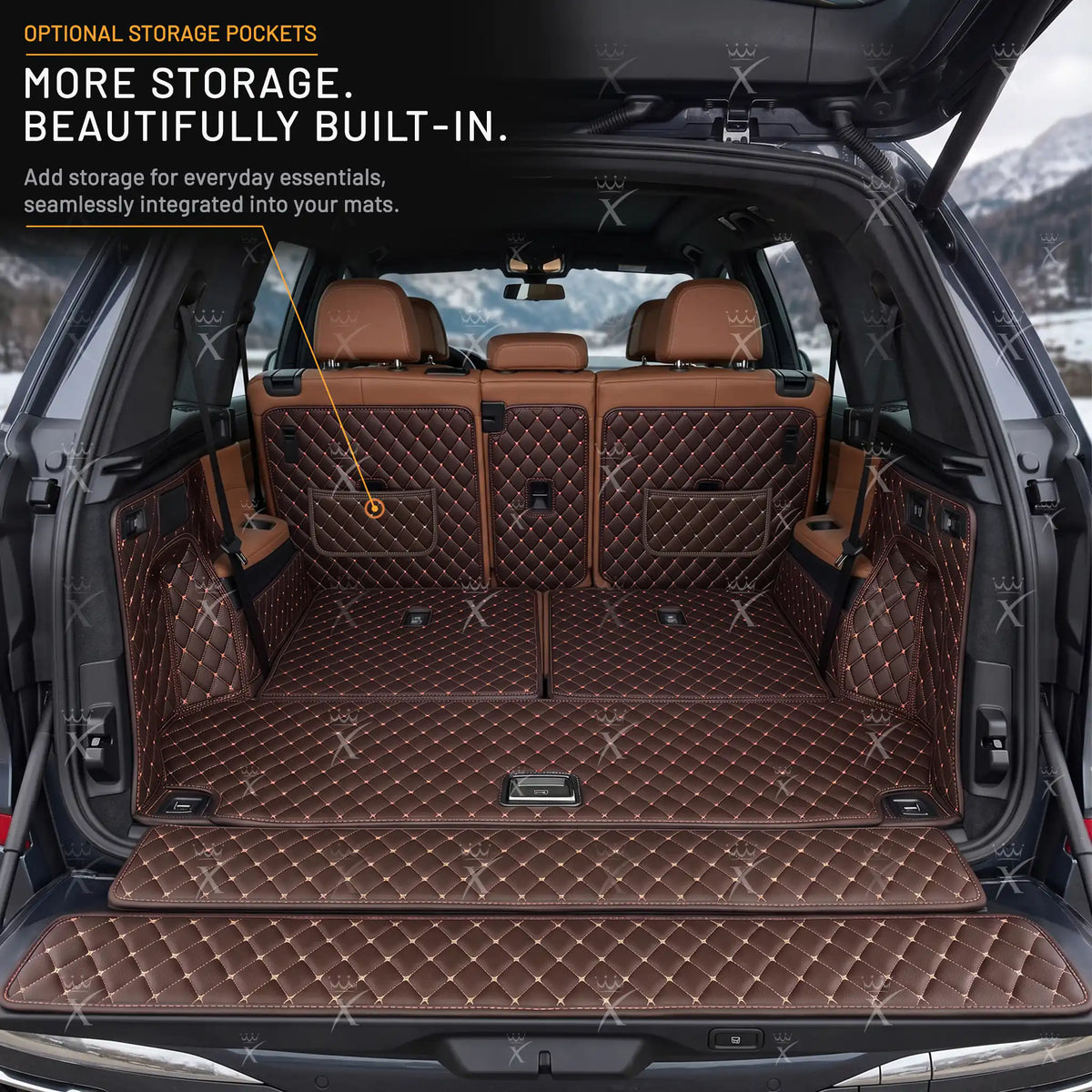 Luxus Car Mats™ - Sjokoladebrun 3D luksusskinnstøvel/bagasjematte