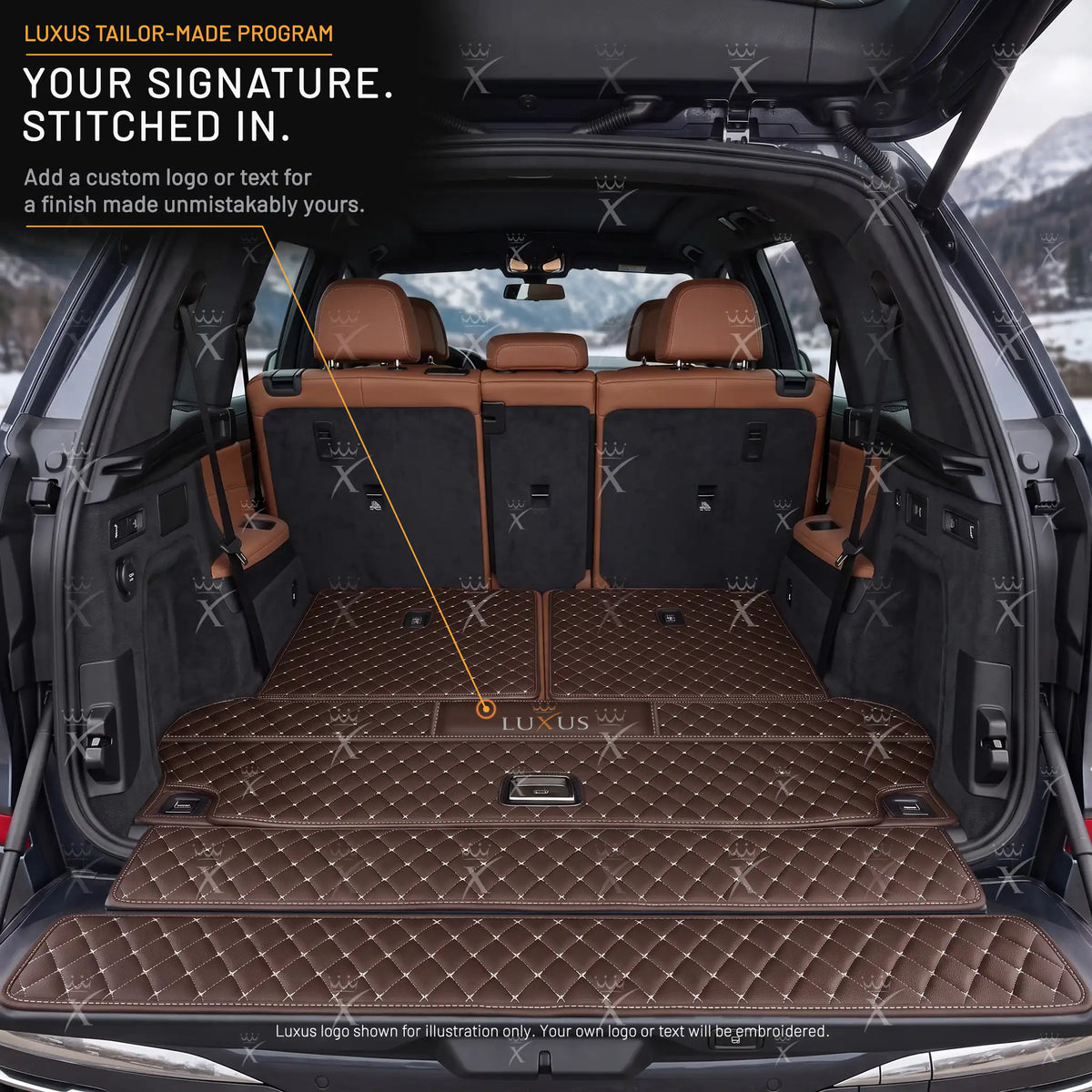Luxus Diamond BaseFit Series Trunk Mat | Chocolate Brown