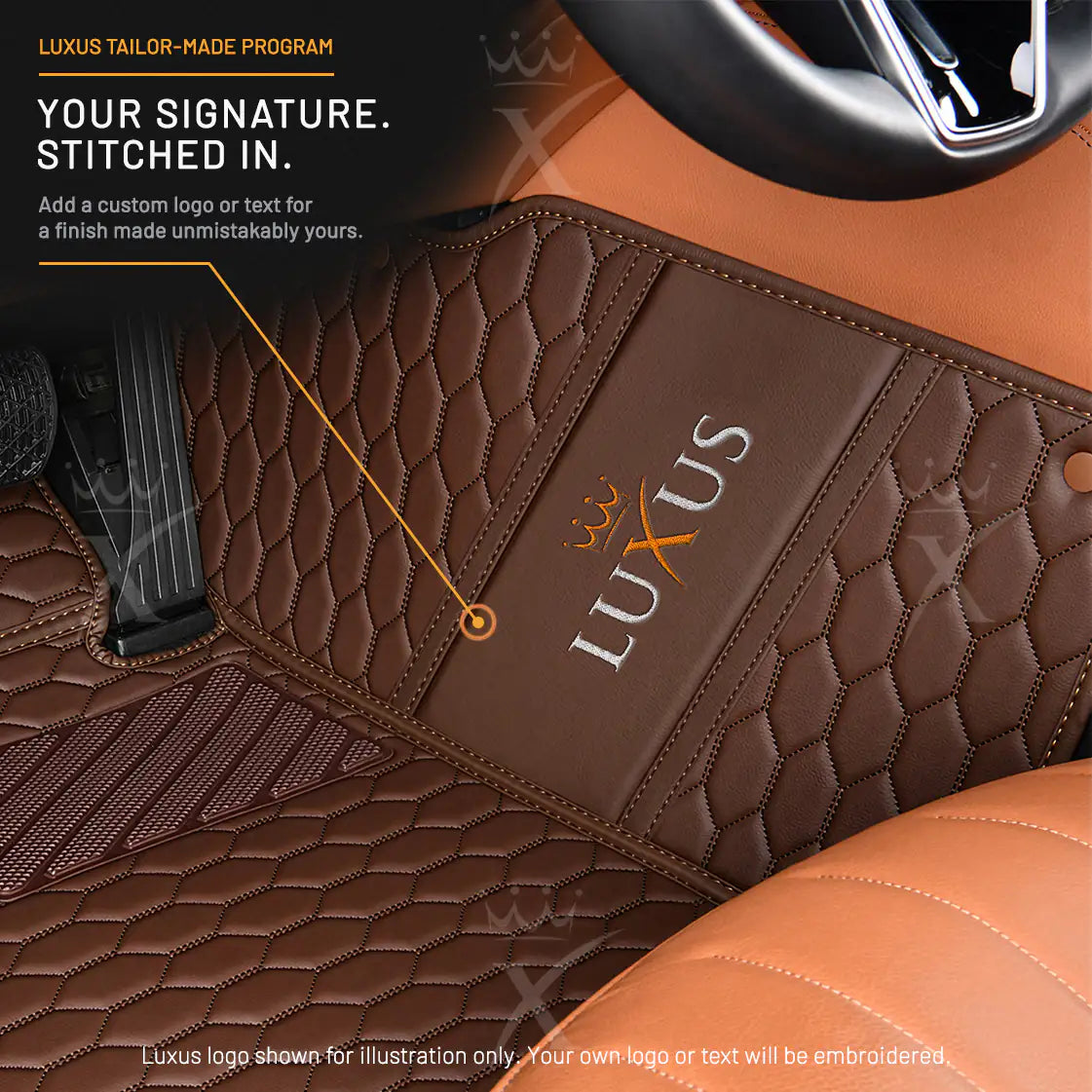 Luxus Honeycomb Series Floor Mats | Chocolate Brown