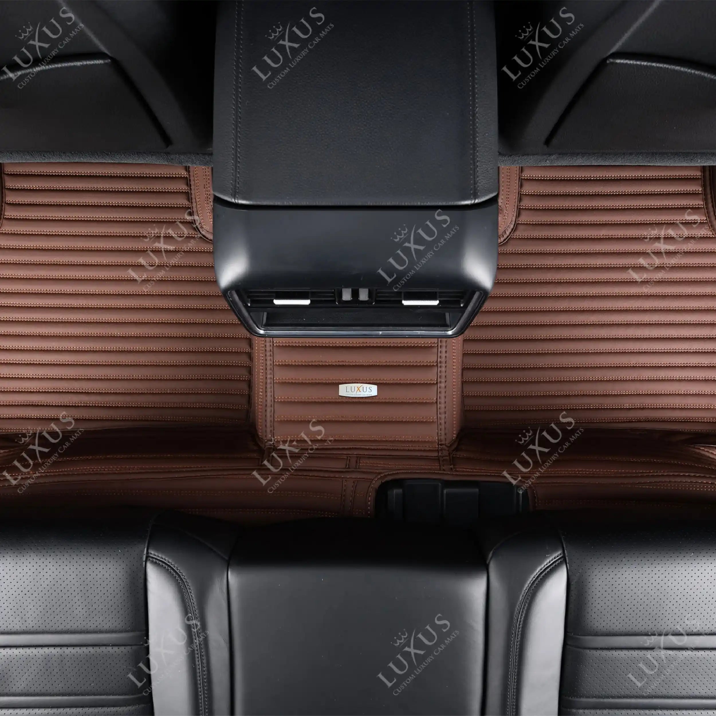 Luxus Car Mats™ - Juego de alfombrillas de lujo con rayas en marrón chocolate