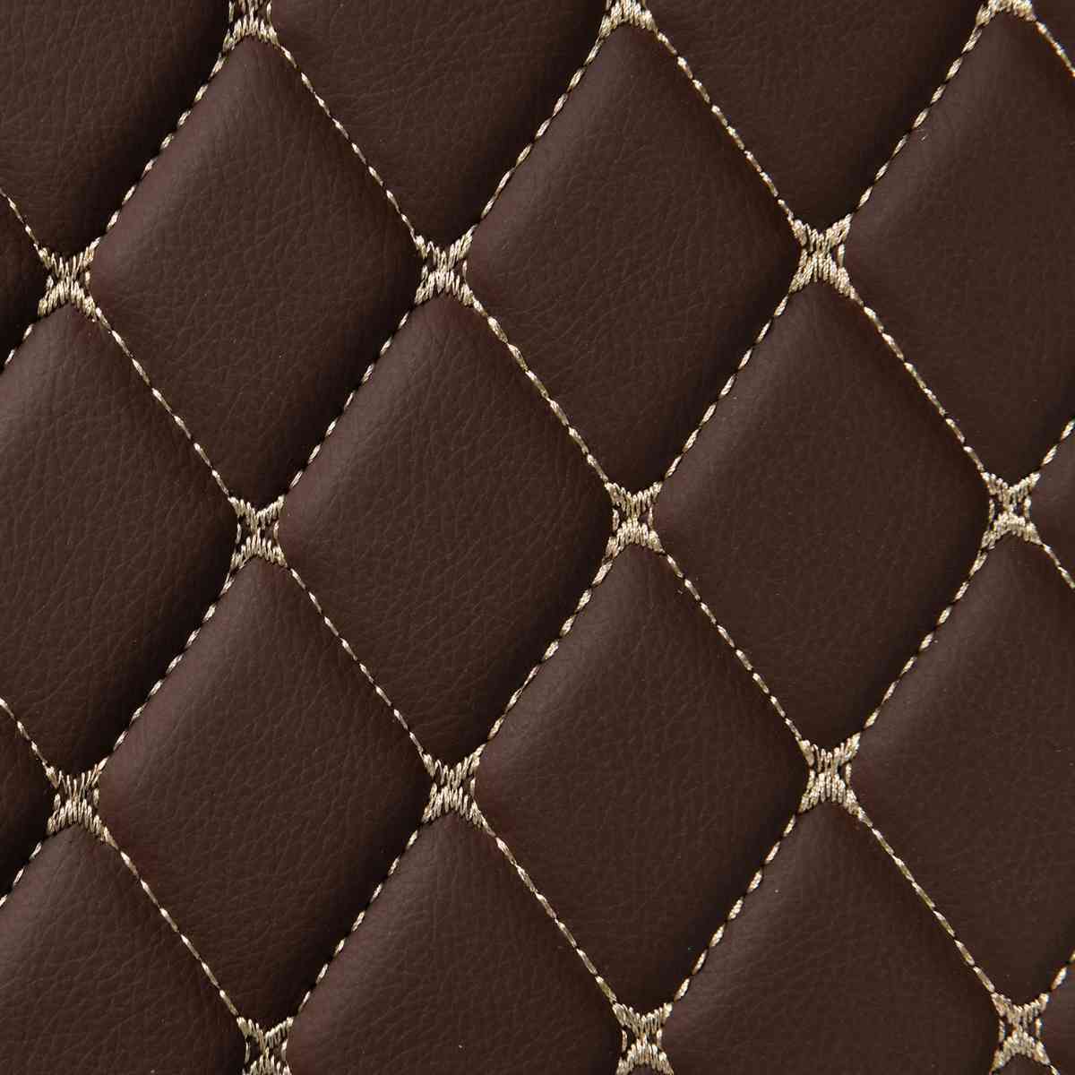 Luxus Car Mats™ - Tapete para maletero/maletero de cuero de lujo con costuras negras y negras en 3D