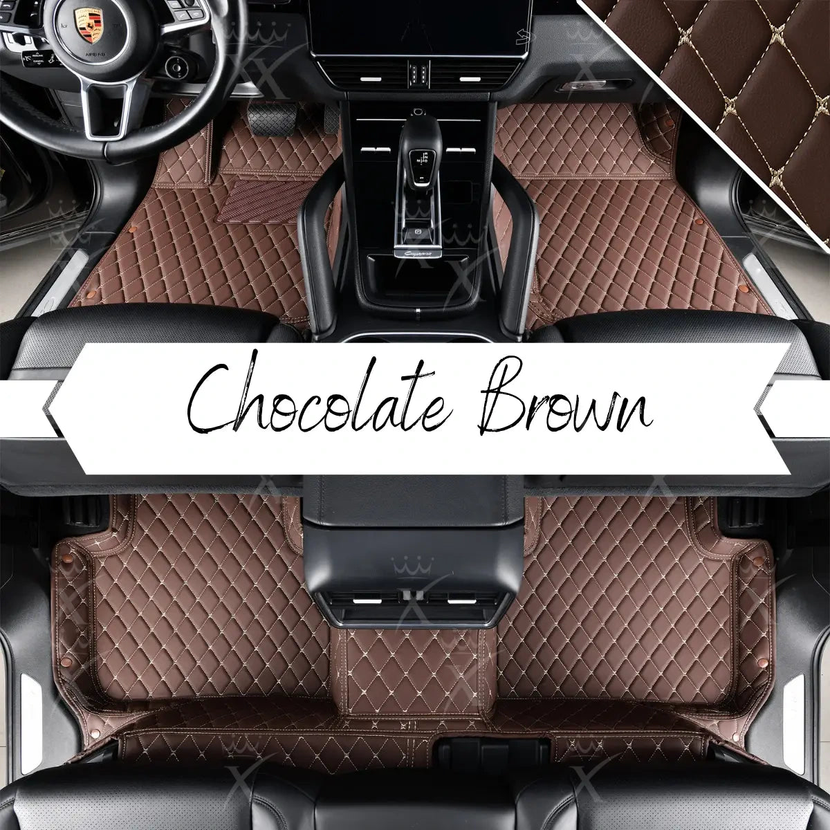 Luxus Premium Diamond Custom Car Mats Set | Chocolate Brown