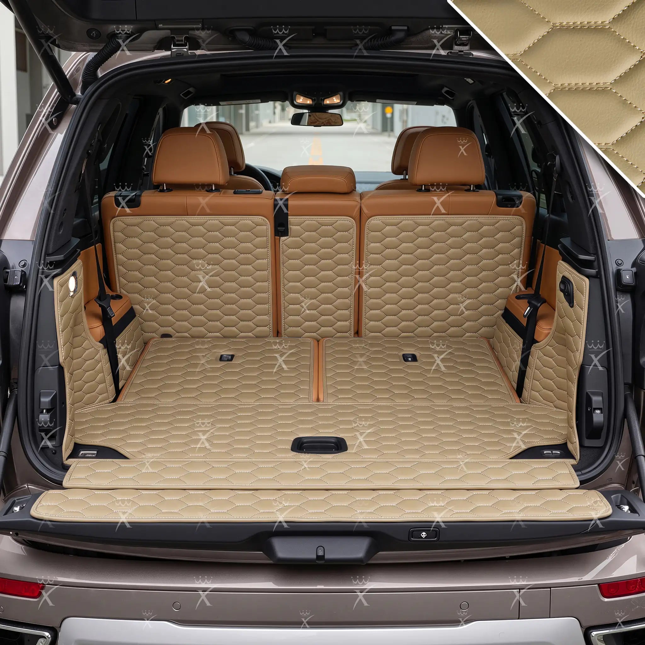 Luxus Honeycomb 360Fit Series Trunk Mat | Cream Beige