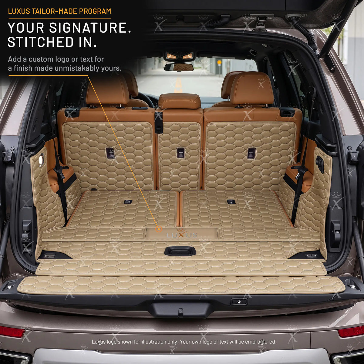 Luxus Honeycomb 360Fit Series Trunk Mat | Cream Beige