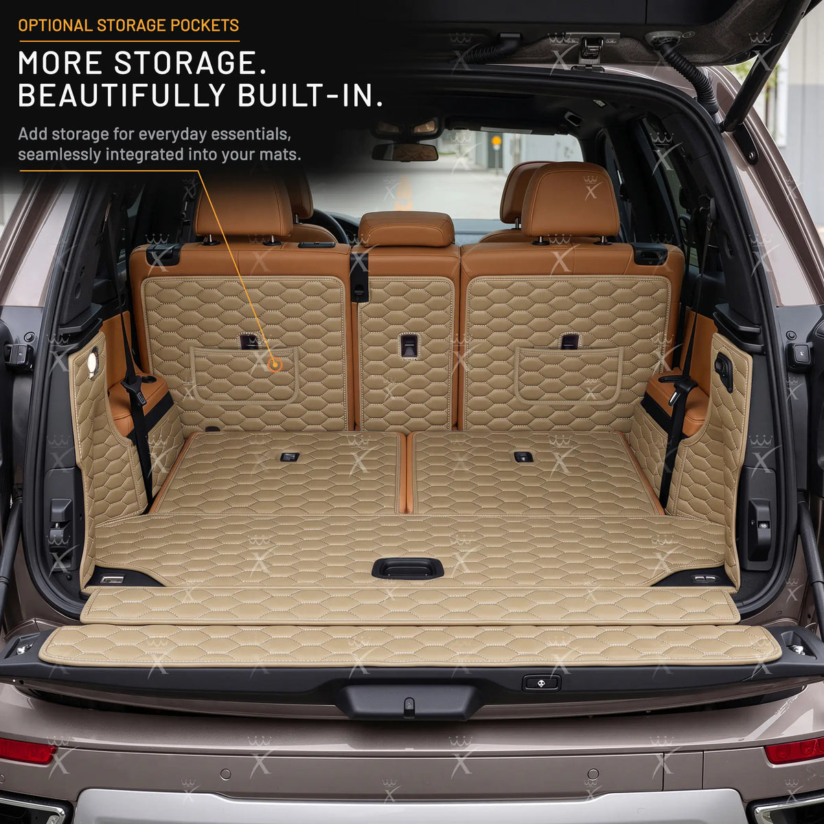 Luxus Honeycomb 360Fit Series Trunk Mat | Cream Beige