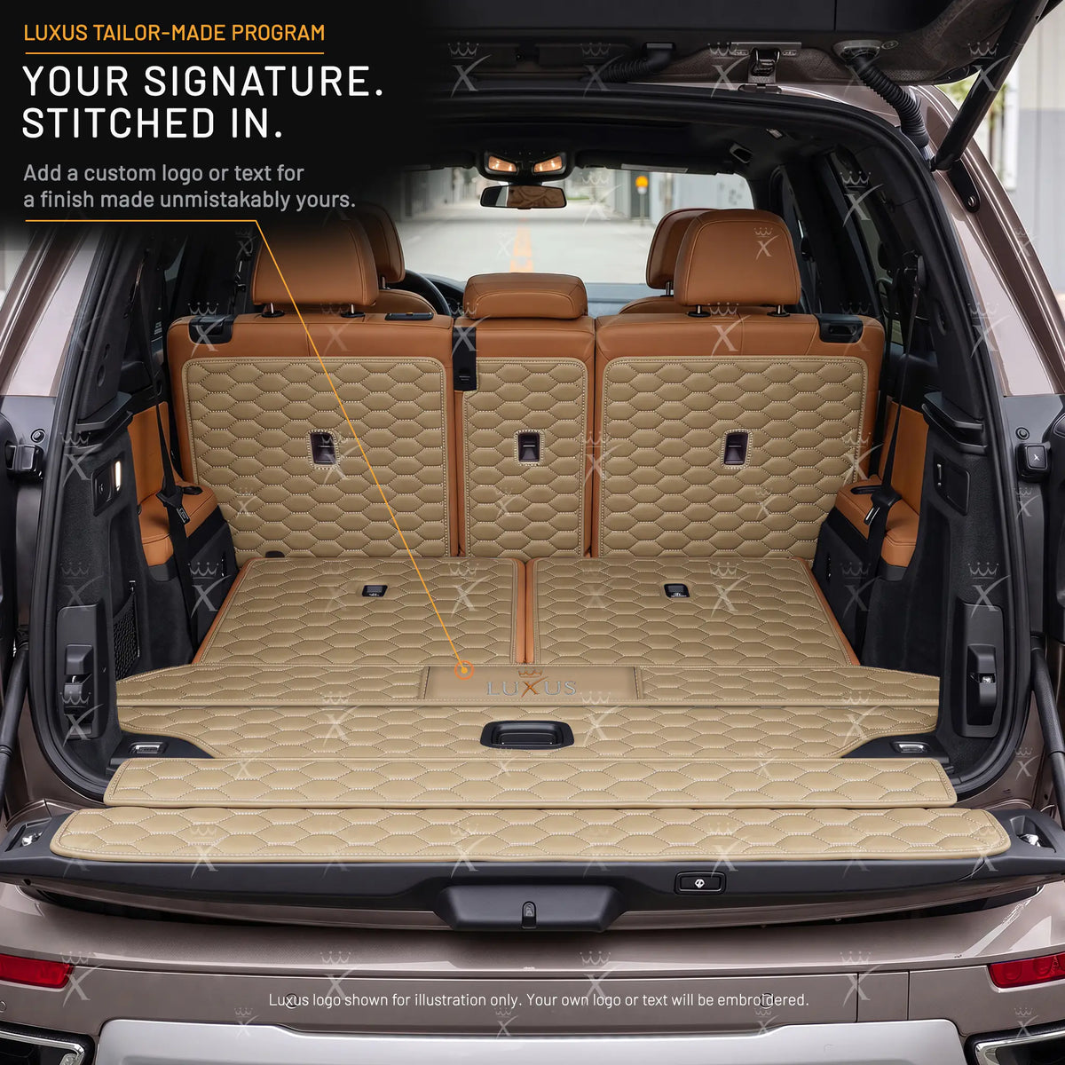 Luxus Honeycomb XtendFit Series Trunk Mat | Cream Beige