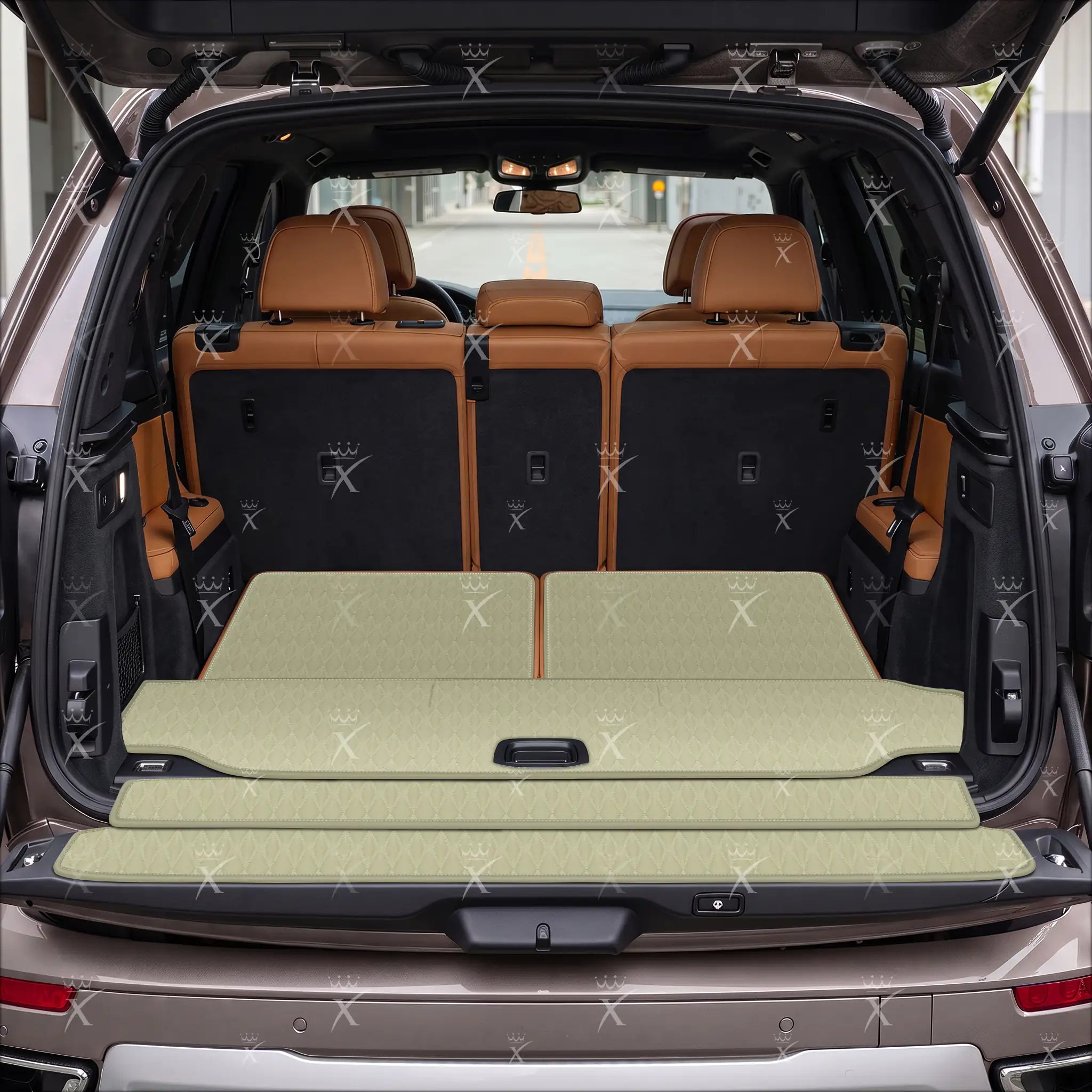 Luxus Twin-Diamond Base Series Trunk Mat | Cream Beige