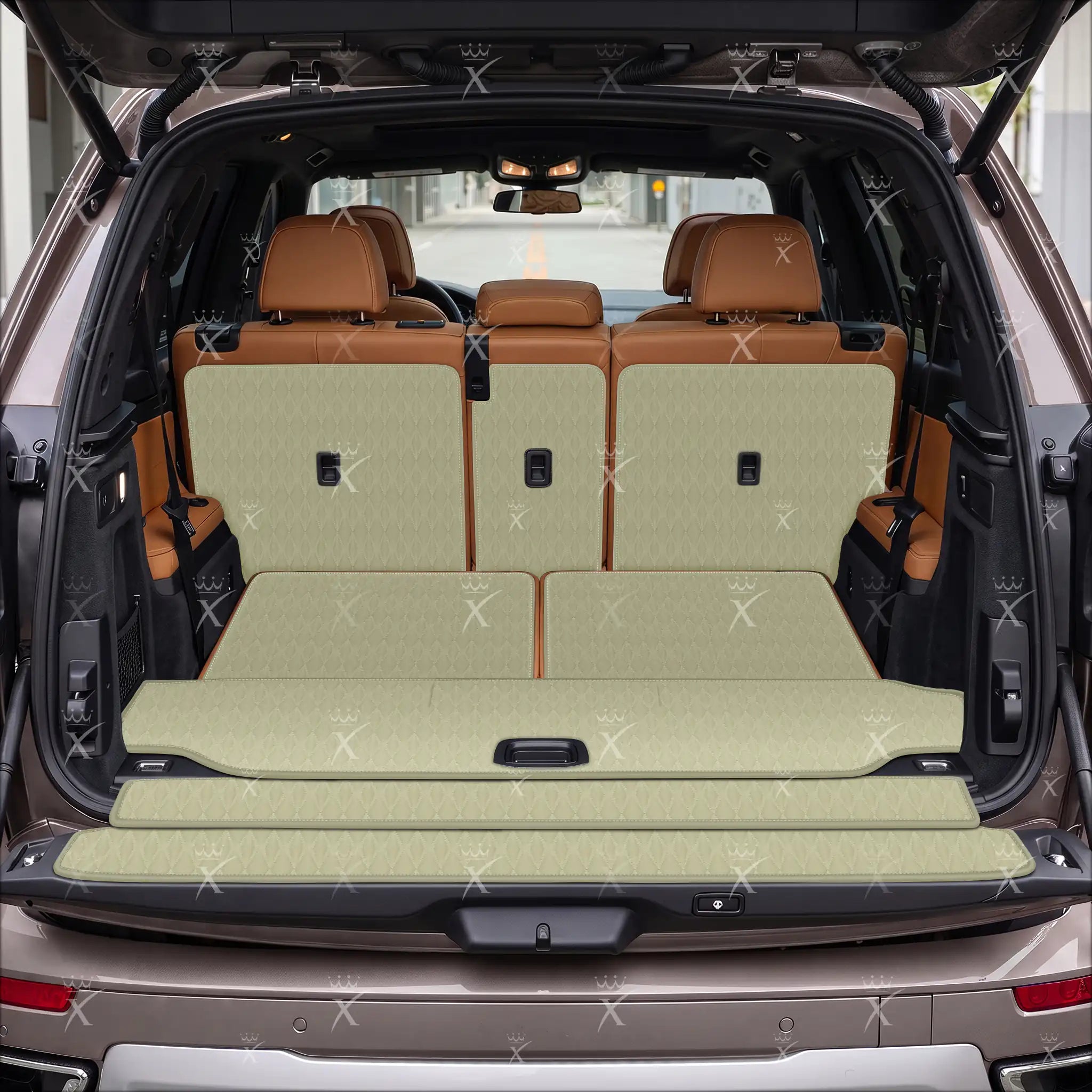 Luxus Twin-Diamond XtendFit Series Trunk Mat | Cream Beige
