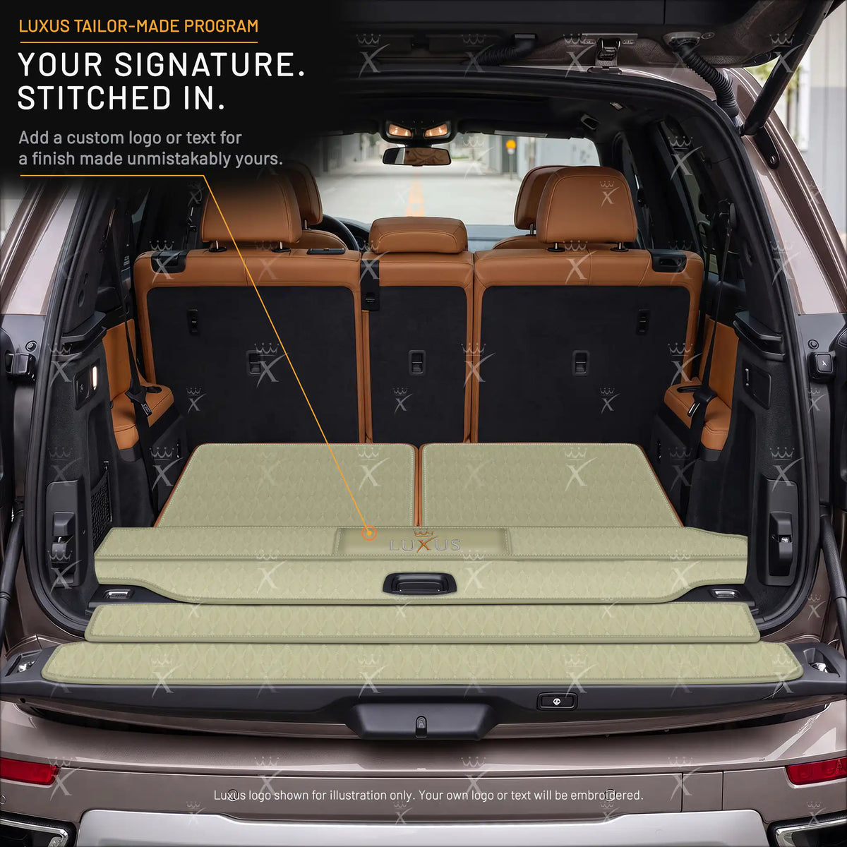 Luxus Twin-Diamond BaseFit Series Trunk Mat | Cream Beige
