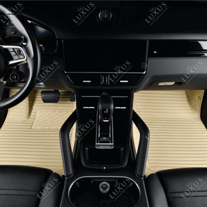 Cream Beige Stripe Luxury Car Mats Set