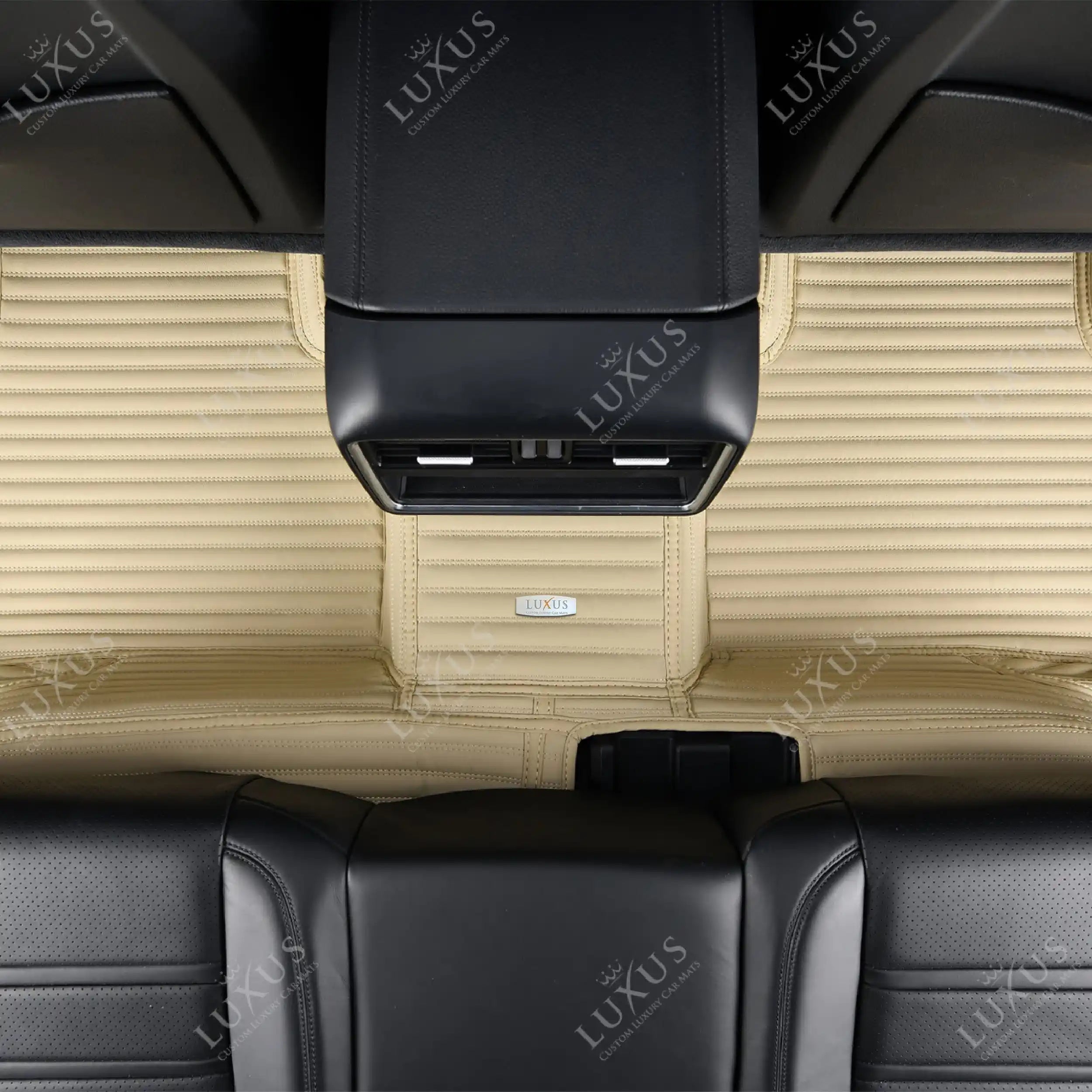 Luxus Car Mats™ – Luxuriöses Automatten-Set mit creme-beigen Streifen