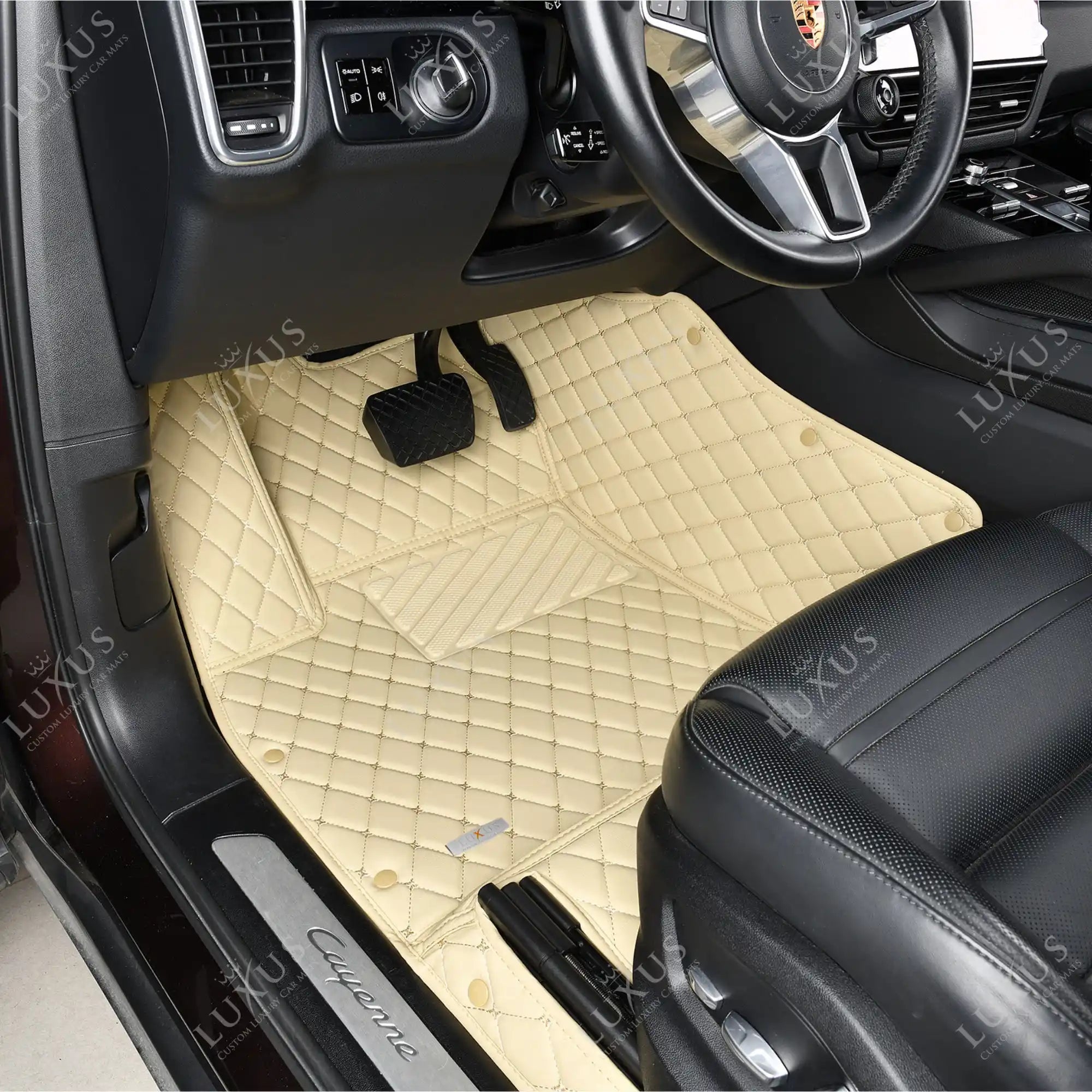 Elegant Miami Luxury Carpet Car Floor Mat Beige Compatible With MG Gloster