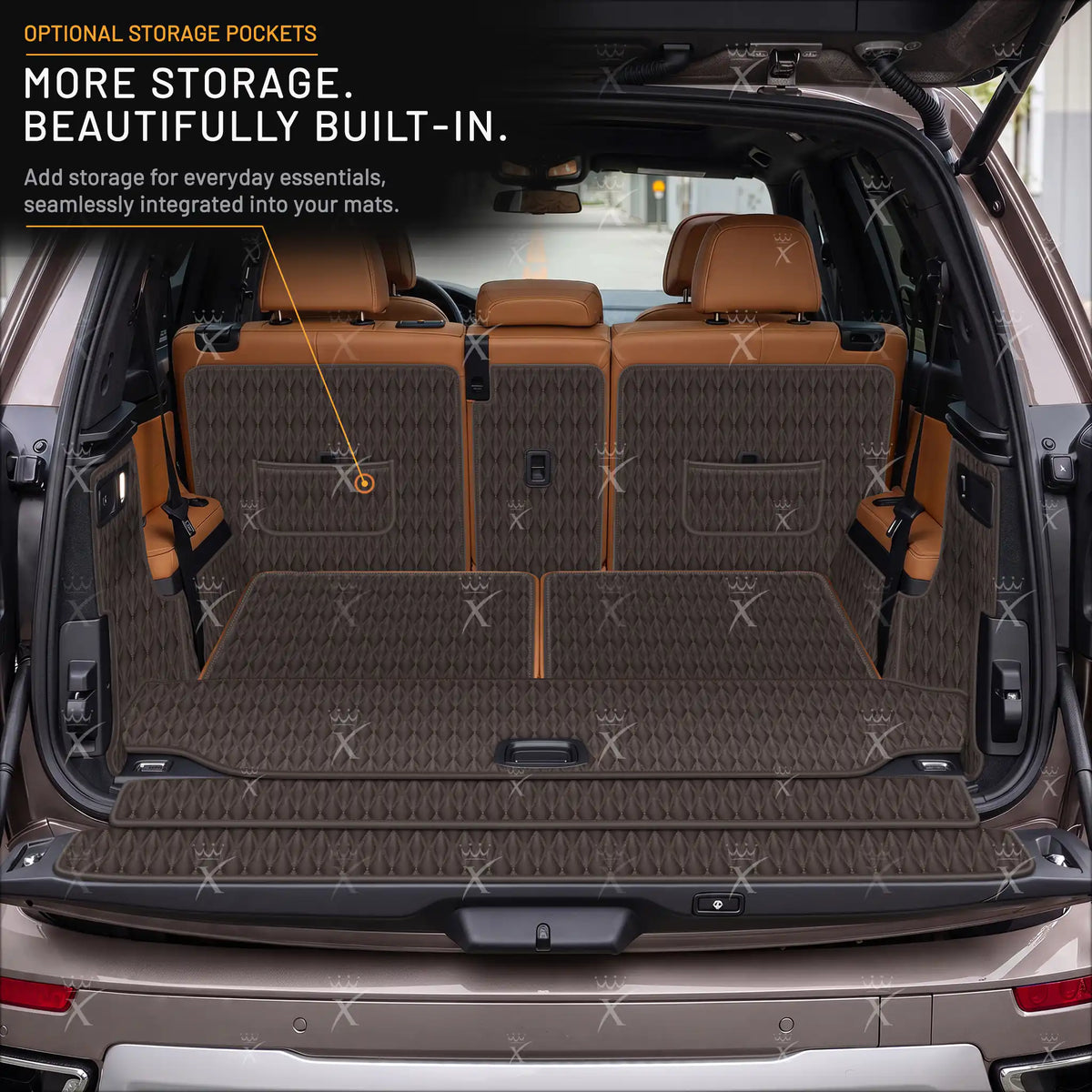 Luxus Twin-Diamond 360Fit Series Trunk Mat | Dark Chocolate Brown