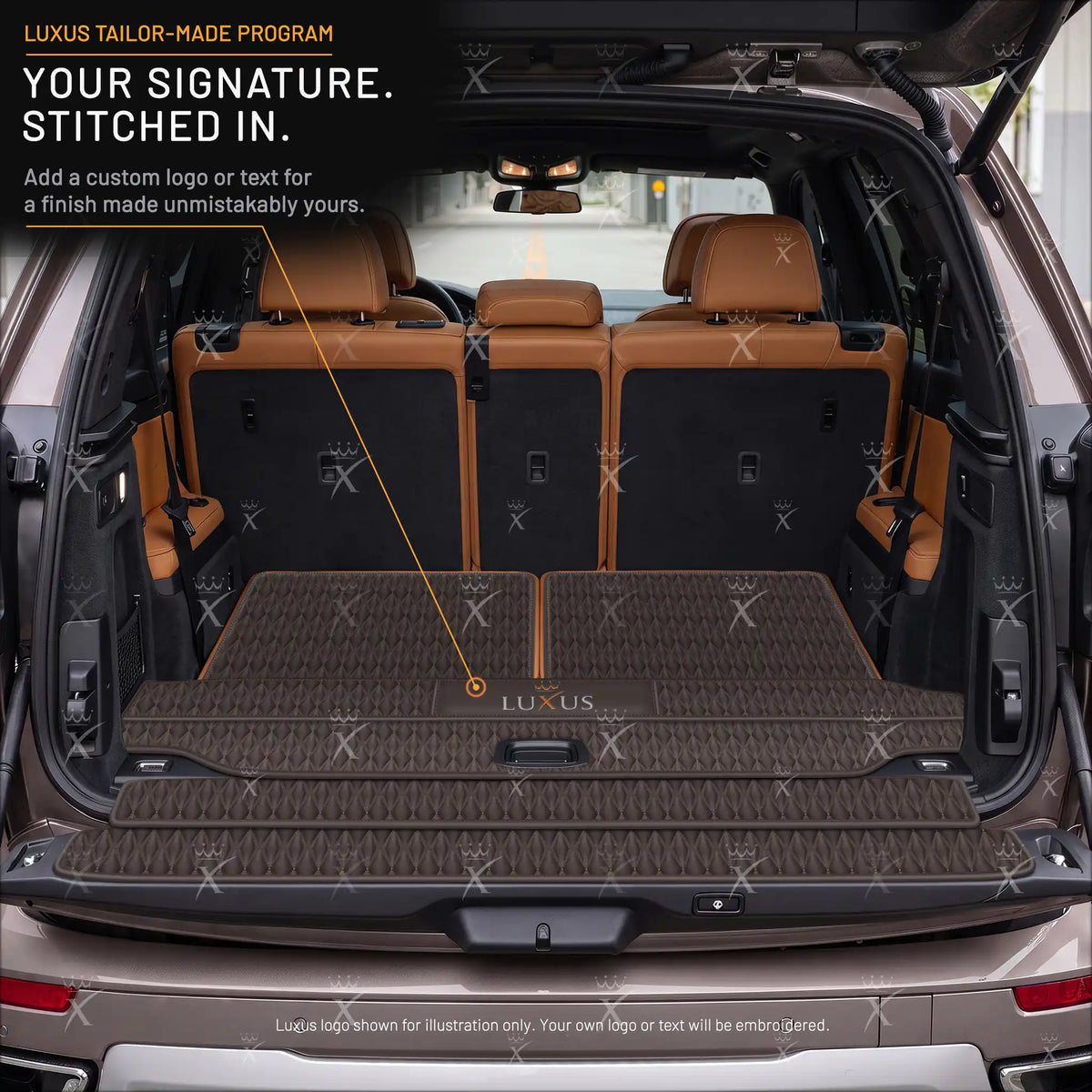 Luxus Twin-Diamond BaseFit Series Trunk Mat | Dark Chocolate Brown
