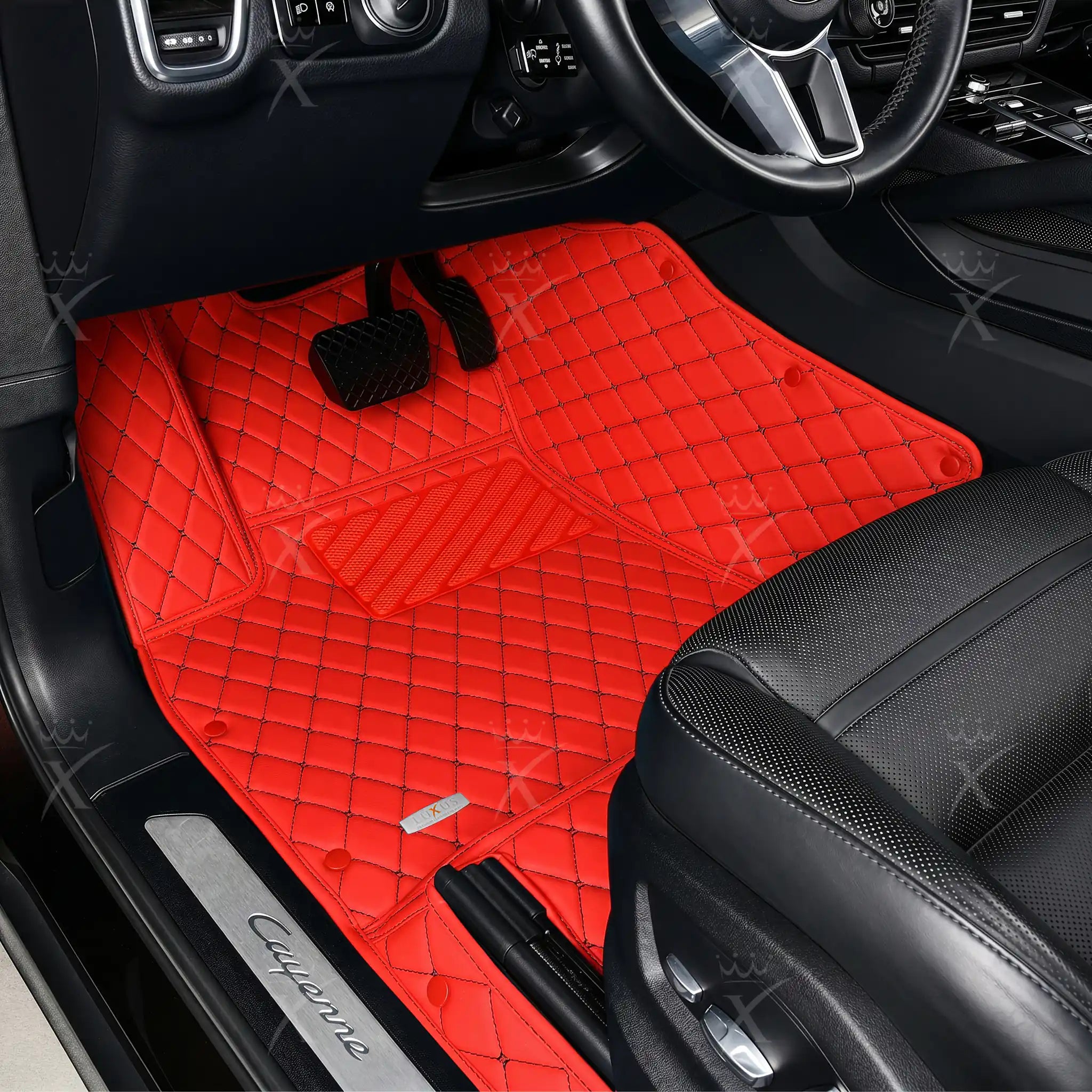 Luxus Car Mats™ – Luxus-Automatten-Set in Ferrari-Rot