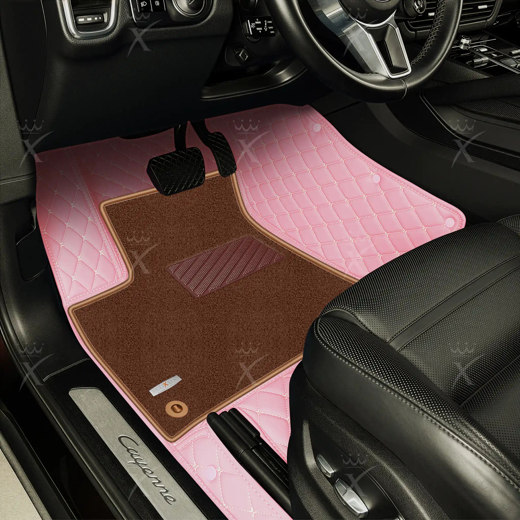 Luxus Car Mats™ - Juego de alfombrillas de lujo con costuras negras y azules