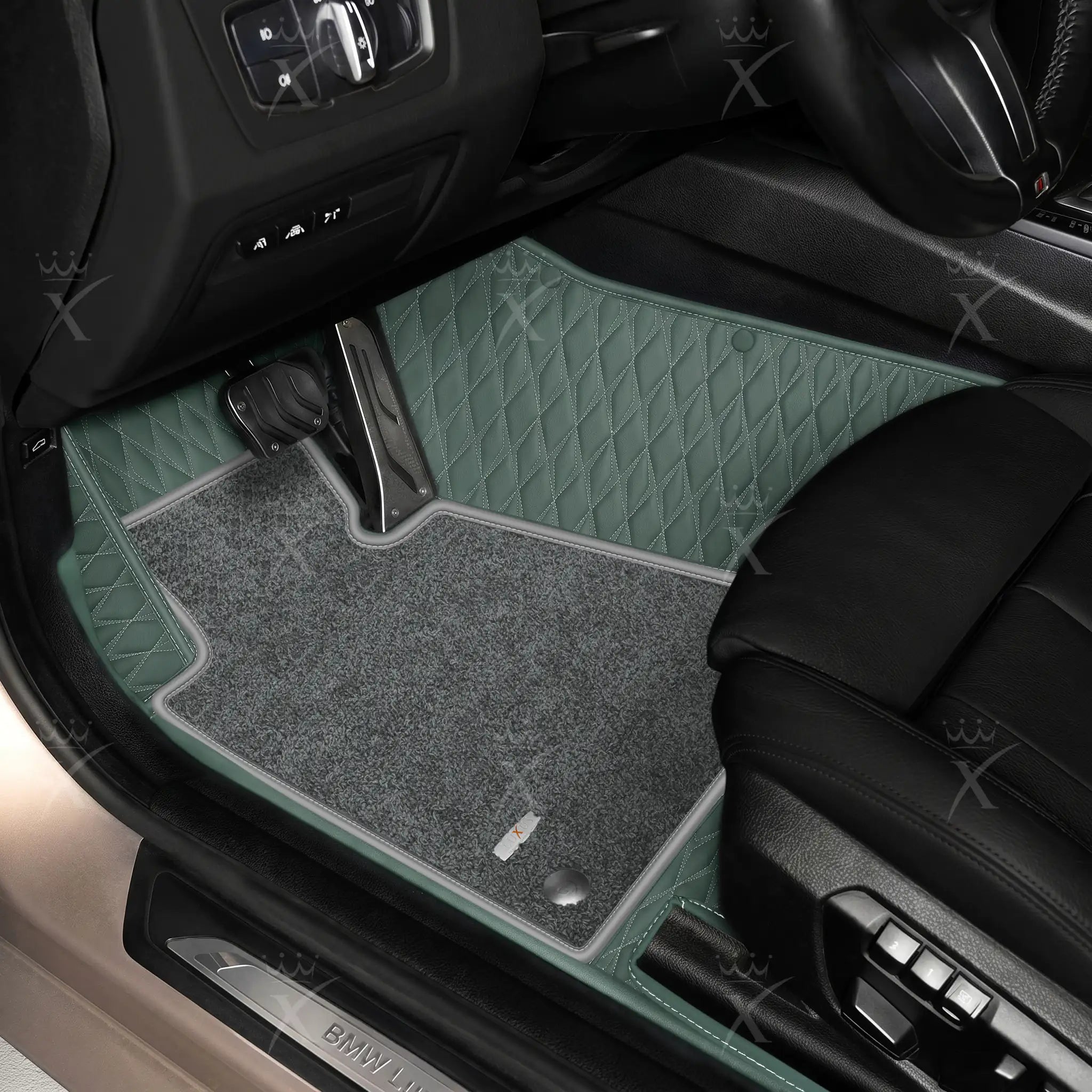 Luxus Twin-Diamond Double Layer Series Floor Mats | Dove Gray & Graphite Shadow Top Carpet
