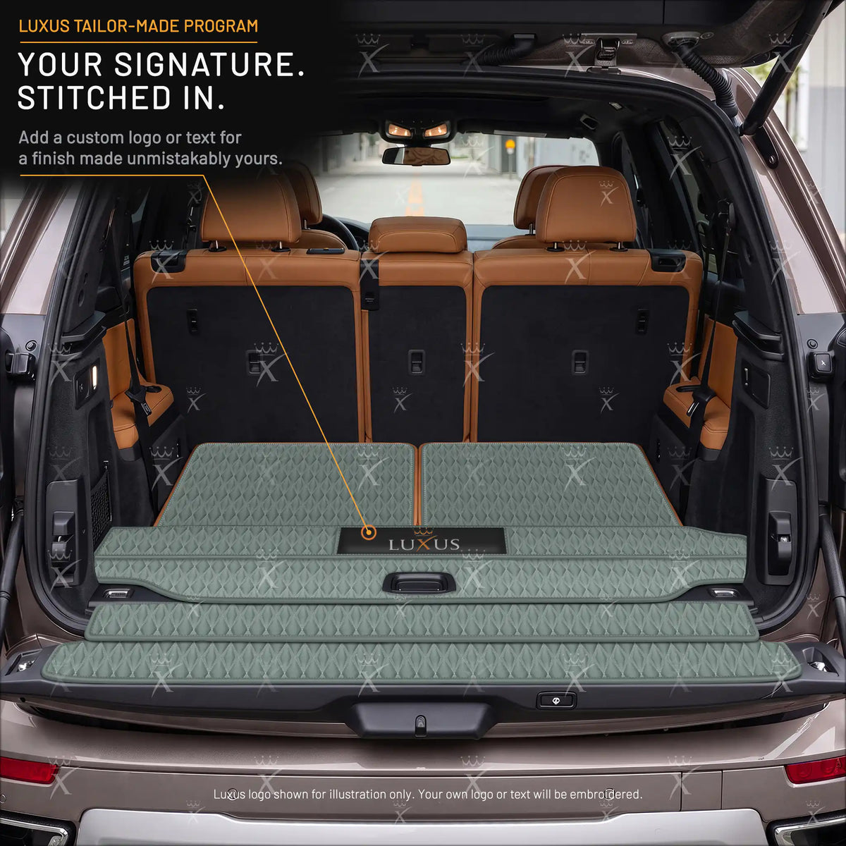Luxus Twin-Diamond BaseFit Series Trunk Mat | Dove Gray
