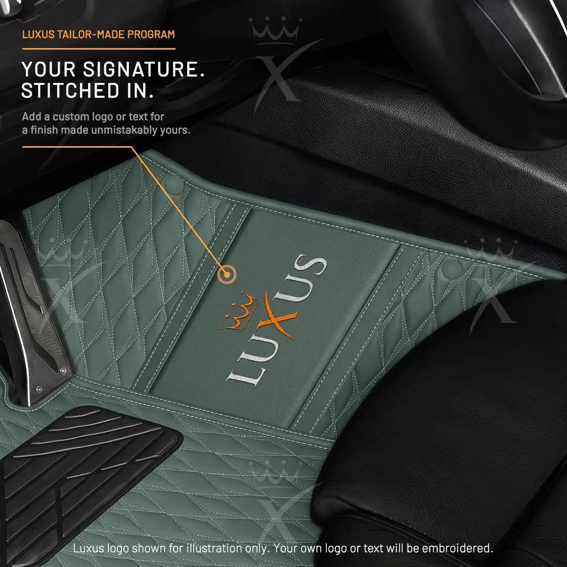 Luxus Twin-Diamond Double Layer Series Floor Mats | Dove Gray & Aqua Frost Top Carpet