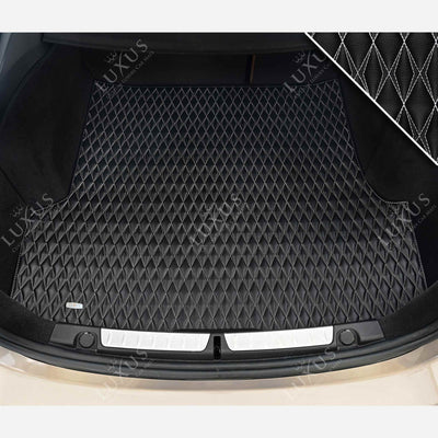 Luxus Twin-Diamond Base Series Trunk Mat | Black & White Stitching