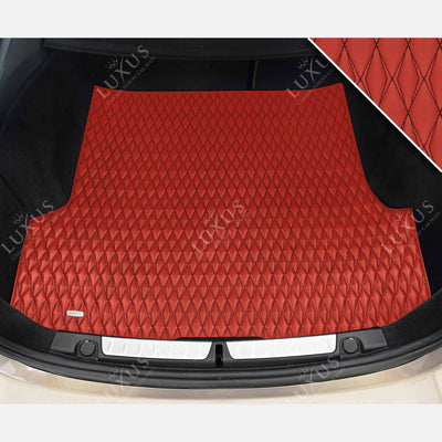 Luxus Twin-Diamond Base Series Trunk Mat | Ferrari Red & Black Stitching