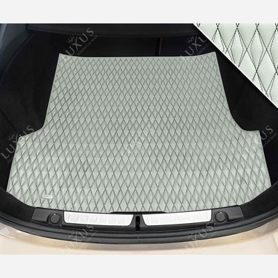 Luxus Twin-Diamond Base Series Trunk Mat | Snow White & Black Stitching