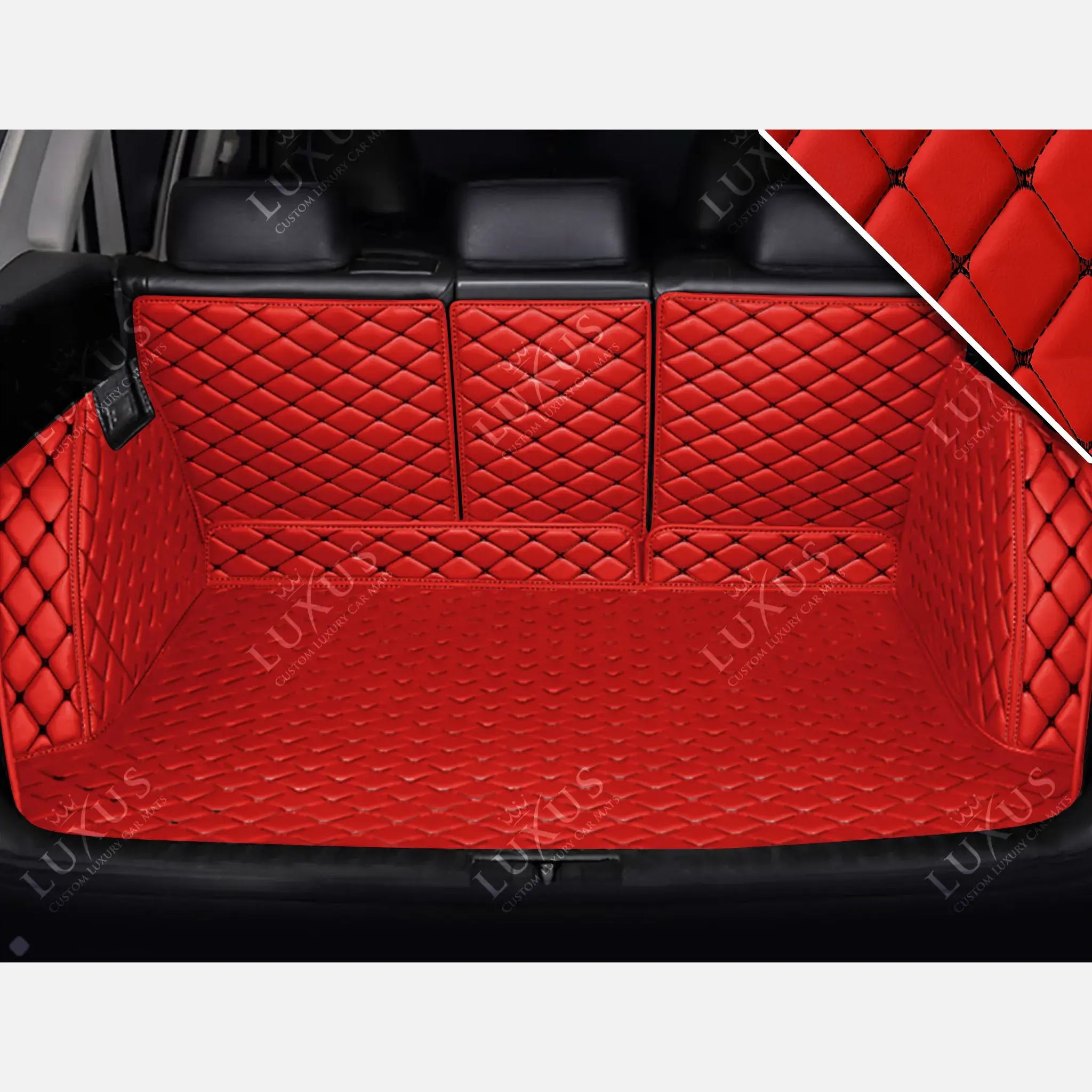 Luxus Car Mats™ - Ferrari Red 3D Luxury Leather Boot/Trunk Mat
