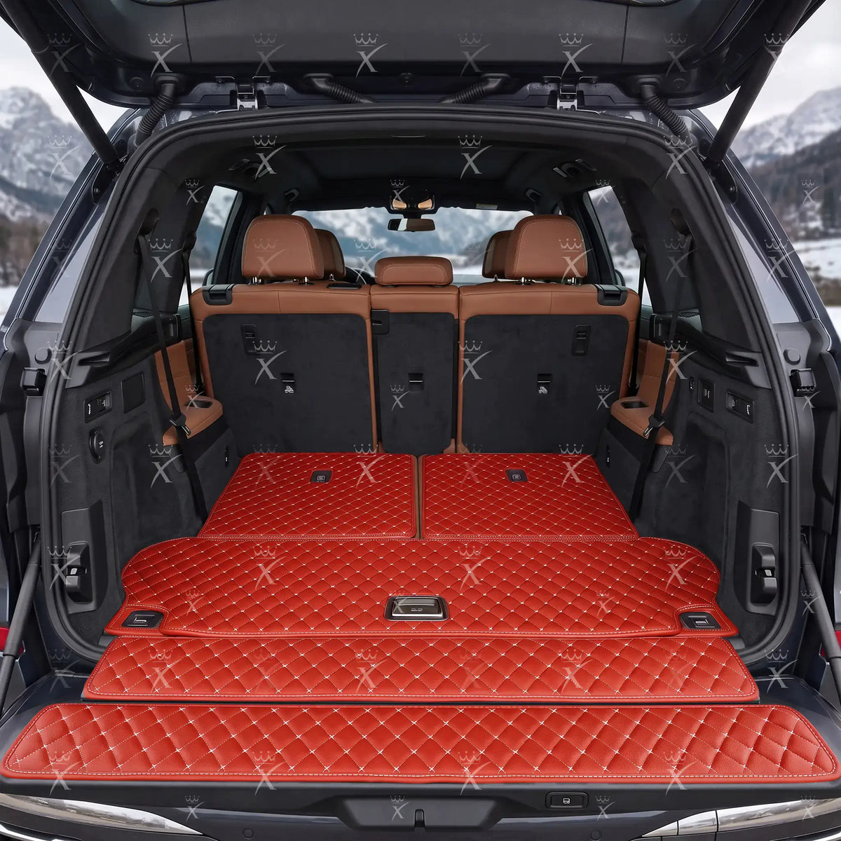 Luxus Diamond BaseFit Series Trunk Mat | Ferrari Red