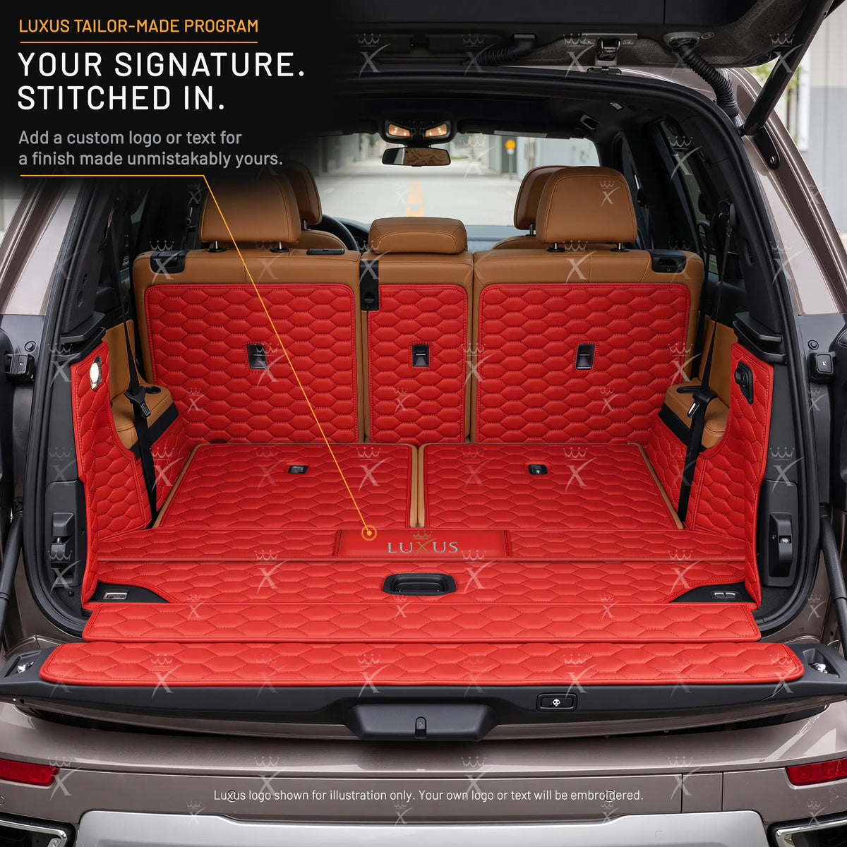 Luxus Honeycomb 360Fit Series Trunk Mat | Ferrari Red